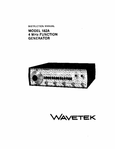 wavetek 182a to tthe man who was desperate for the diagrams